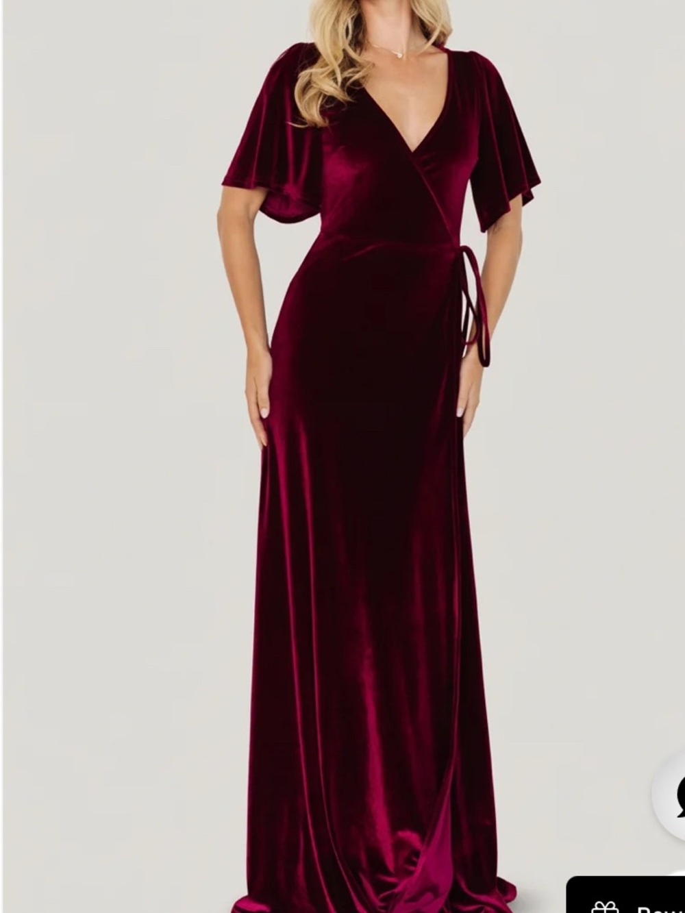 Meghan Velvet Wrap Maxi Dress Mulberry
